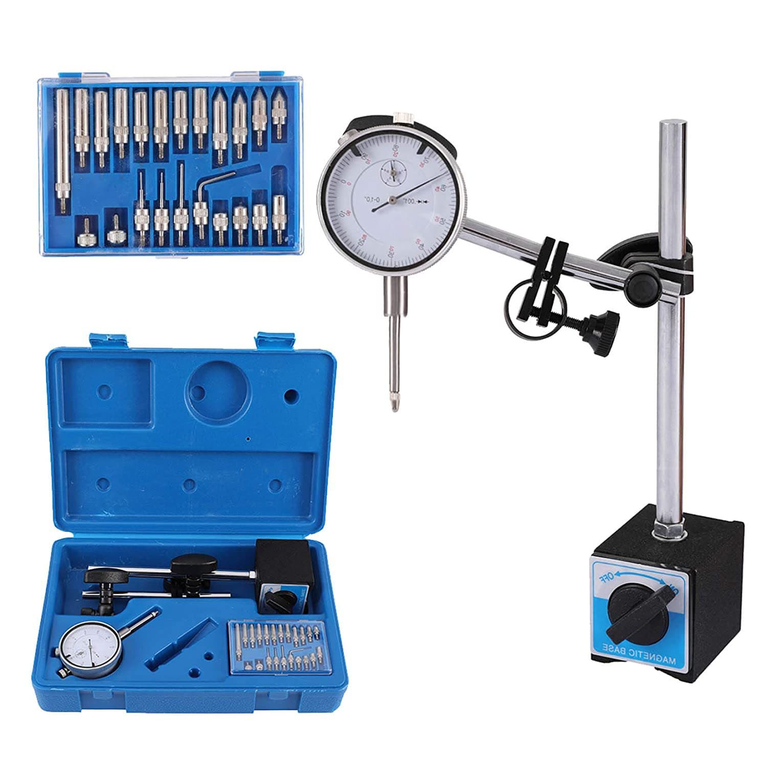 Universal Magnetic Base with Fine Adjustment, Magnetic Base Set, Dial Indicator Magnetic Base, Probe Holder Magnetic Base