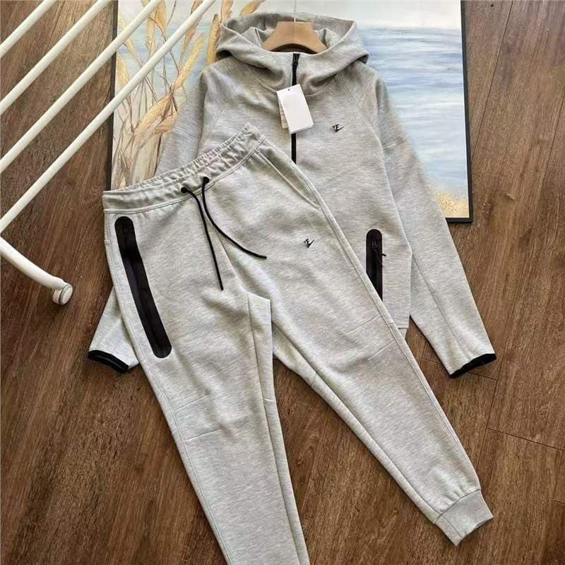Cross-border Set Men's Sports Casual Training Windbreaker Spring/Autumn New Knit Pants Fitness Hooded Jacket FB7922