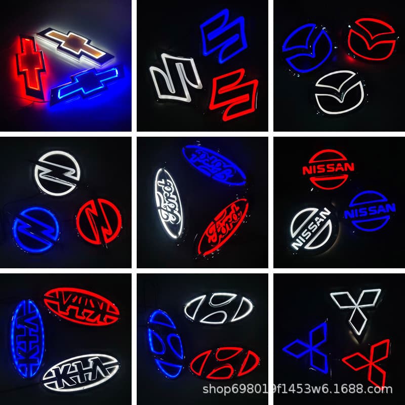 [Cross-border Hot Item] 5D Glowing LED Rear Tail Car Badge Light for Various Vehicles