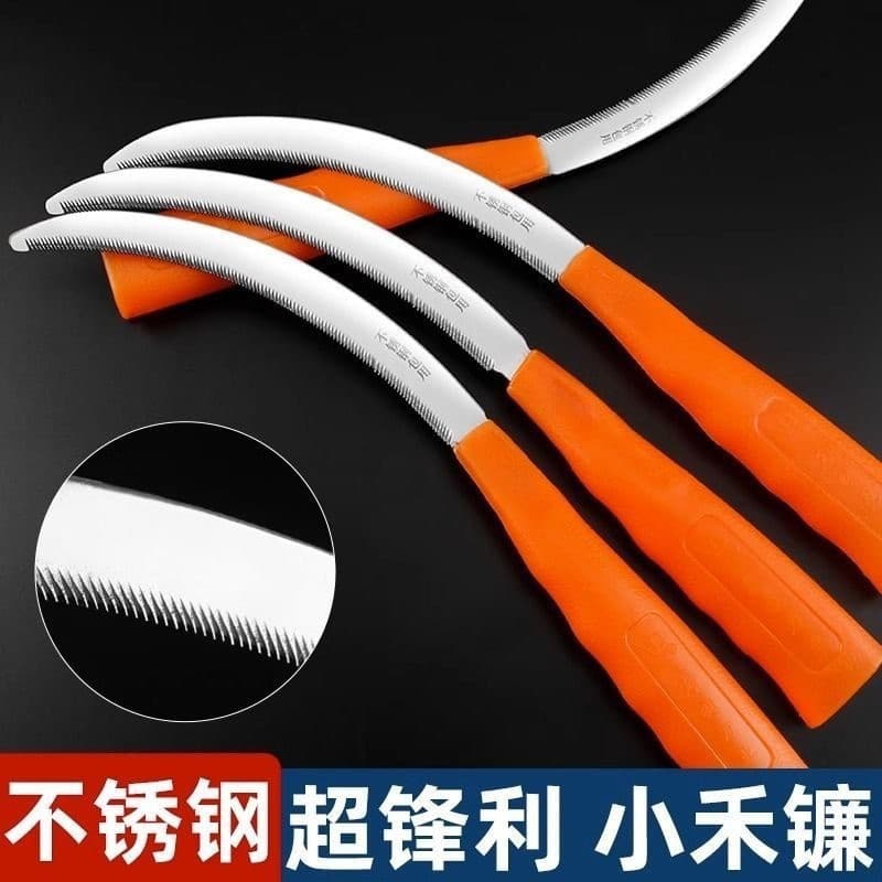 Plastic Handle Serrated Curved Sickle, Sharp Weeding Tool for Farm and Home Use, Multi-Functional Outdoor Sickle, Wholesale Stock
