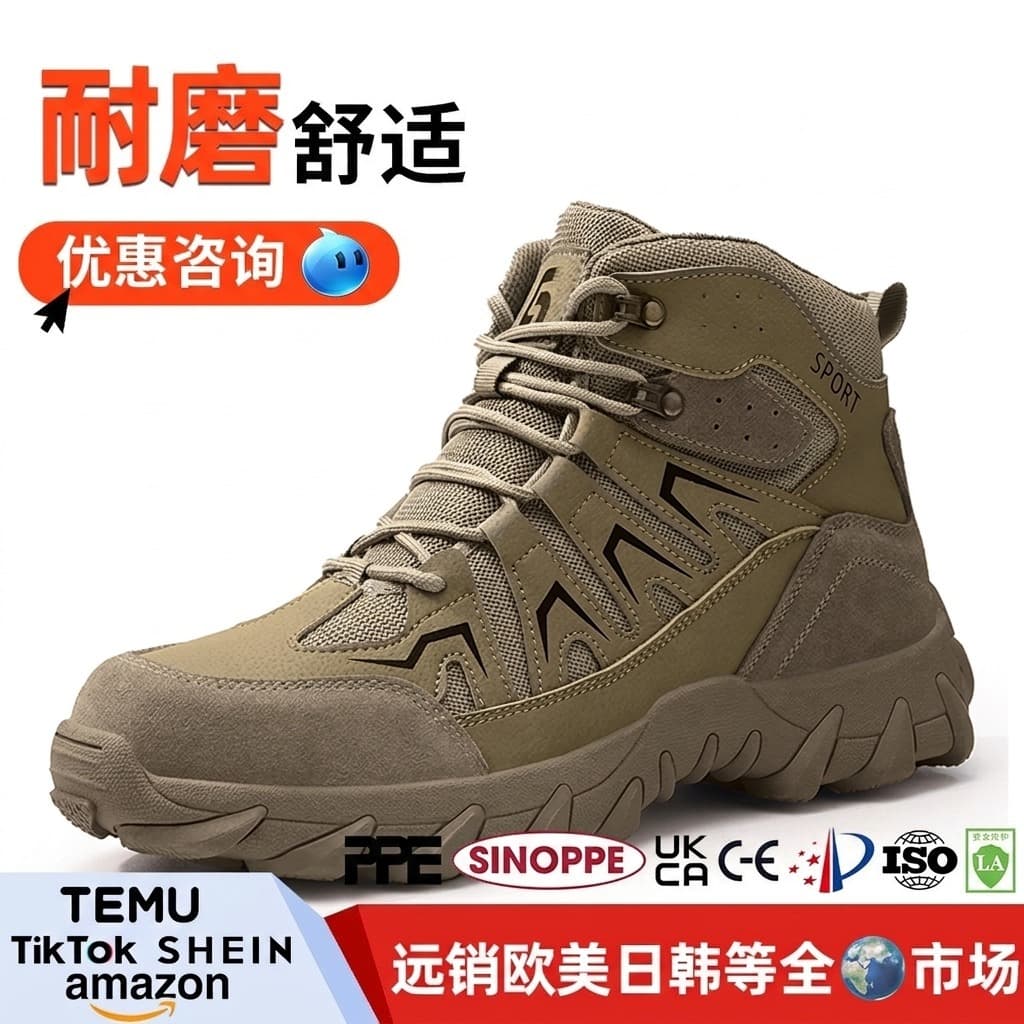 Four-Season Work Safety Shoes for Men, Comfortable Steel Toe Cap, Anti-Smash, Puncture-Resistant, Non-Slip, Soft Sole, All-Day Standing Work Shoes