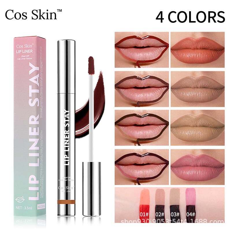 Cross-Border Hot Selling CosSkin Peel-Off Lip Liner Pen Lip Gloss Natural Waterproof Velvet Matte Easy to Apply Overseas