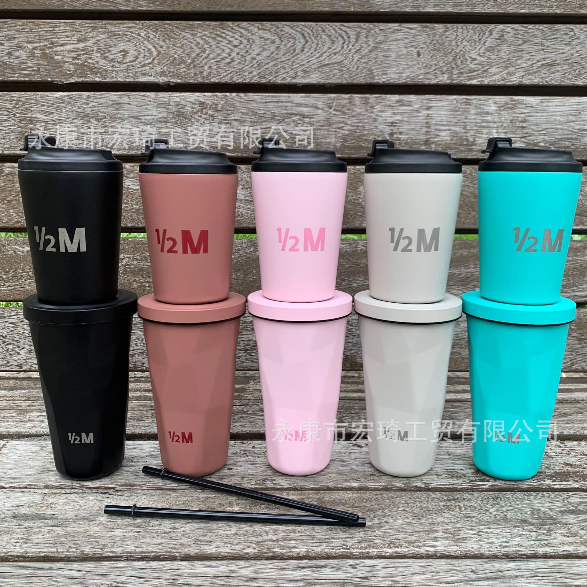 304 Double-Layer Stainless Steel Coffee Cup Car Diamond Straw Cup Travel Mug Insulated Coffee Cup 304 Stainless Steel