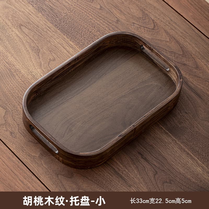 Home Wooden Small Tray Japanese Multifunctional Storage Tray Tea Water Tray Hotel Hospitality Premium Walnut Wood Tray