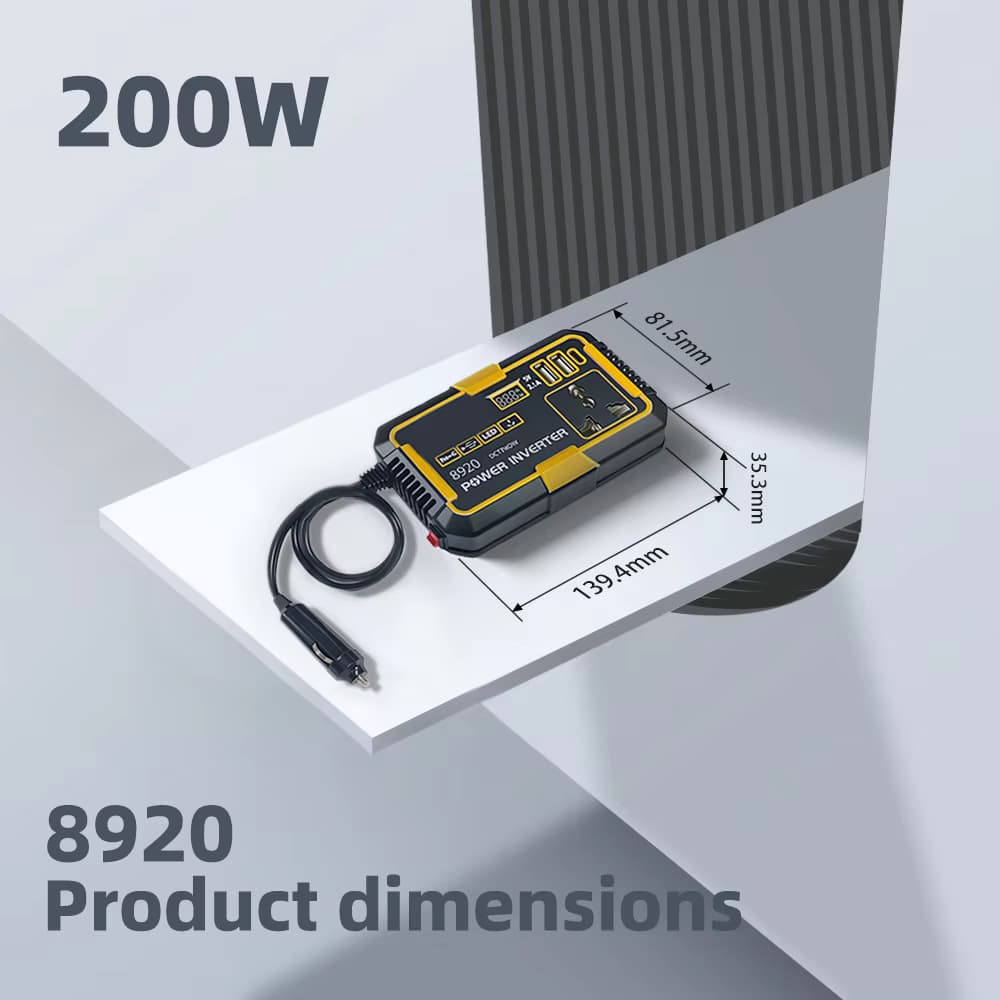 Cross-border multifunctional 300W2A single phase power inverter 12v to 220 car inverter with type C converter