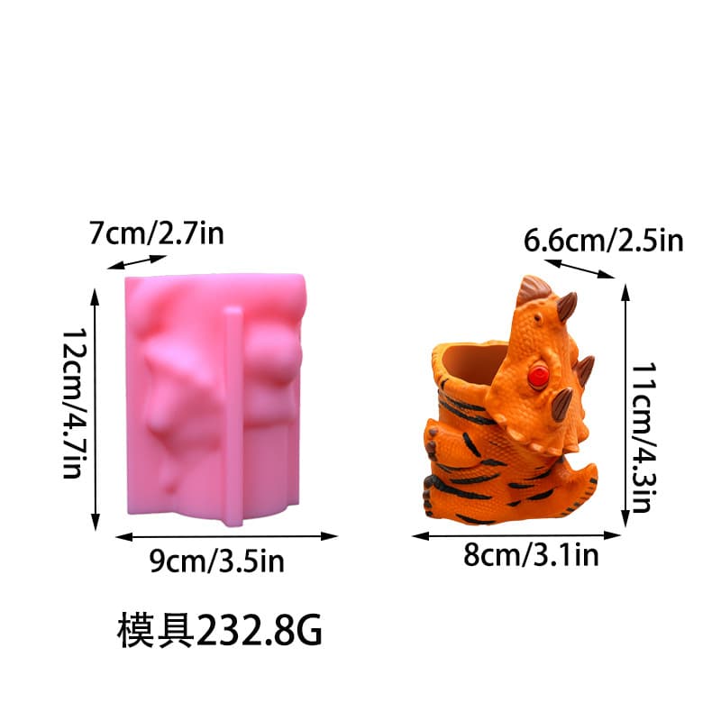 Triceratops Silicone Mold Succulent Planter DIY Desktop Plaster Decorative Container Mold C78