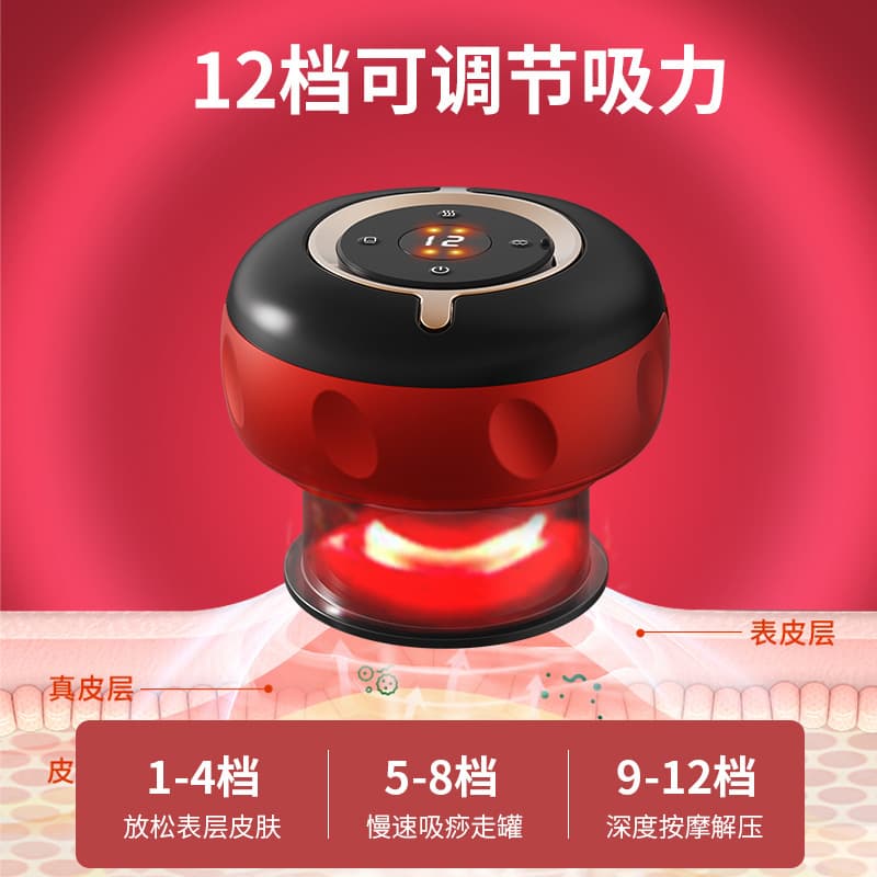 New Cross-Border Amazon Electric Cupping Device, Moving Cupping Meridian Negative Pressure Suction Gua Sha Instrument, Gua Sha Tool, Beauty Massager