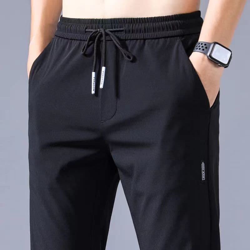 Factory Direct Summer Thin Ice Silk Pants Men Big Size Breathable Straight Casual Pants Quick Dry Men's Sports Pants Fashion