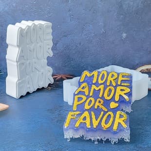 Z0091 Please Give Me More Love Aroma Diffuser Mold Desktop Decoration Cement Plaster Mold DIY Silicone Mold