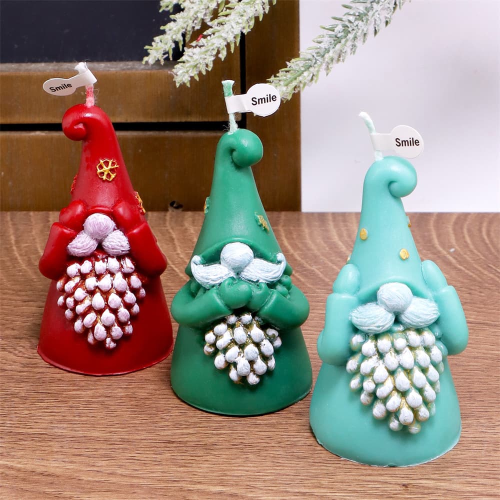 Cross-border, no-hearing, no-speaking, no-seeing, faceless Santa Claus candle silicone mold, Christmas aromatherapy resin home decor