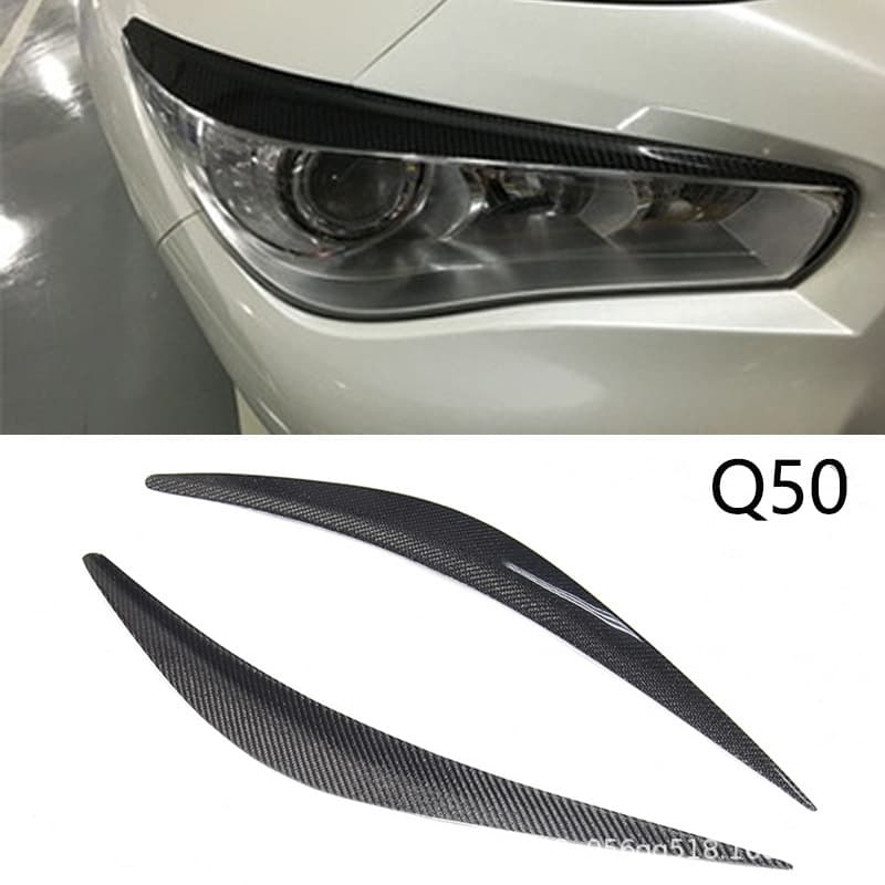 Suitable for Infiniti Q50 Q50L Fx35 Qx70 Carbon Fiber Modified Headlight Eyebrow Installation
