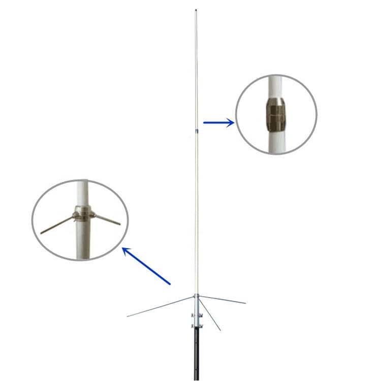 F22 Base Station VHF Single-Band Fiberglass Antenna, 144-174MHz Adjustable Band Antenna