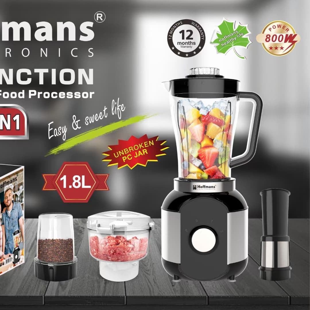 Hoffmans 1268 4 in 1 Multi-Function Food Processor 8pc/ctn