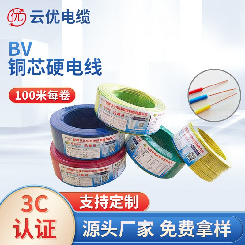 Cable National Standard BV Pure Copper Wire Home Decoration Copper Core Flexible Wire Household Low Voltage Cable Silicone Insulated 2-Core Flexible