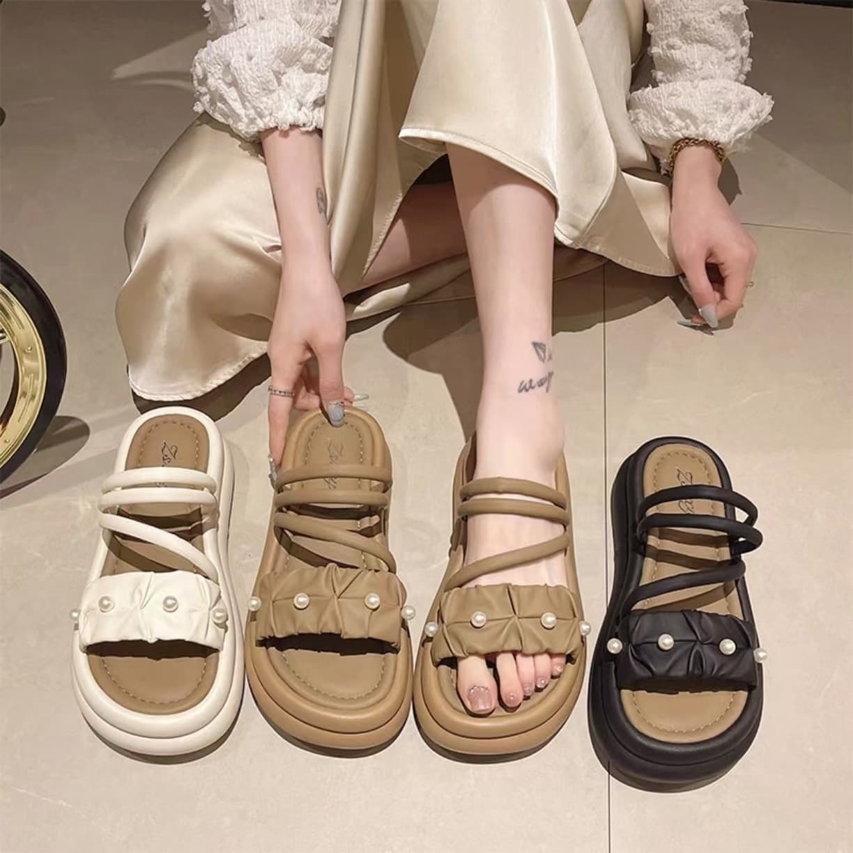 Fashionable Thick-Soled Slippers to Match Skirts, Summer New Style, Versatile Trendy Slippers for Women