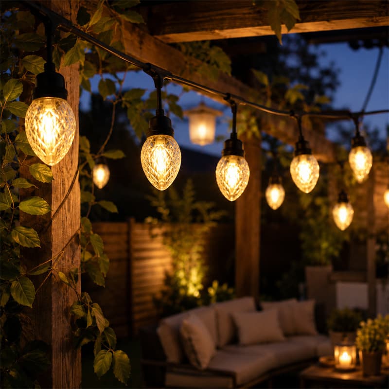 Cross-border LED string lights pinecone lights outdoor waterproof string lights camping courtyard decoration ambiance LED string lights factory