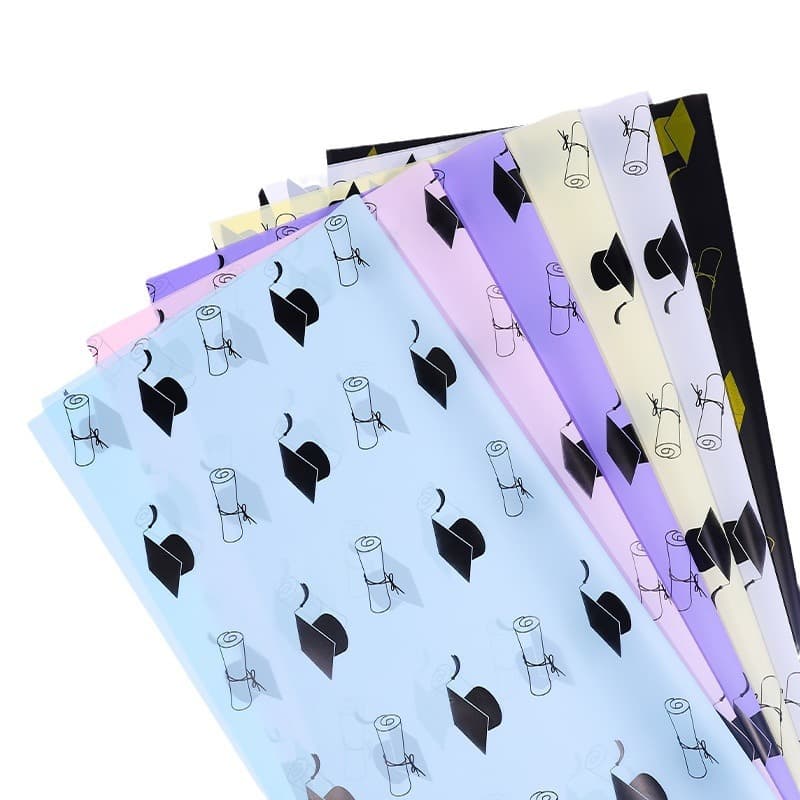Flower Party Factory Wholesale New Hot-Selling Graduation Season Flower Wrapping Paper Korean Style Paper Student Graduation Bouquet Wrapping Paper