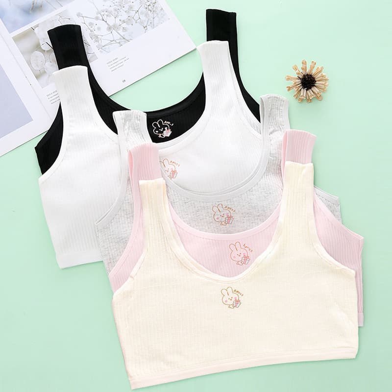 Girls' Developmental Underwear, Pure Cotton, Teen Innerwear for Ages 12-13, First Stage Training Bra, Big Kid Vest
