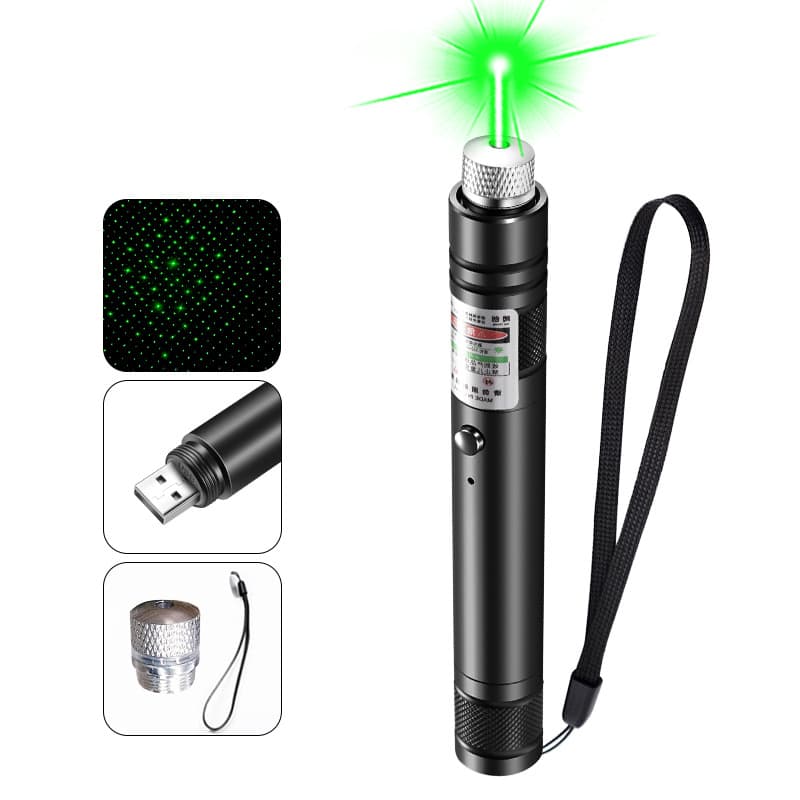 Green Laser Pointer High Power USB Direct Charge Starry Sky Pattern Red and Green Laser Flashlight
