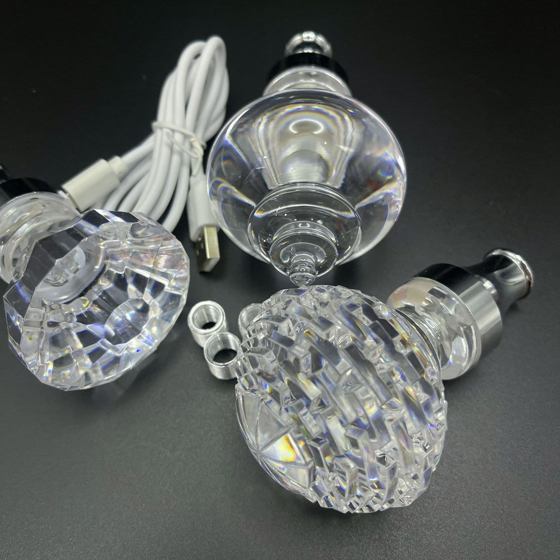Factory Direct Acrylic Shift Knob Metal Transparent Crystal Gear Knob Universal Automatic Illuminated Gear Stick Hand Ball