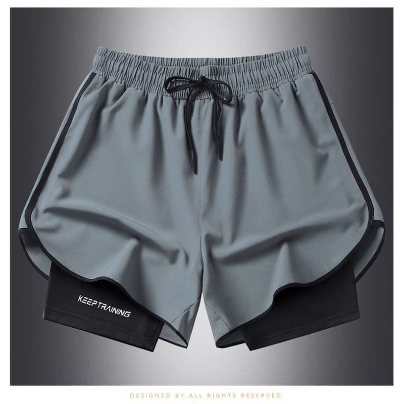 Cross-Border Order One Day in Advance, Running Shorts Unisex Summer Thin Ice Silk Quick-Dry Training Fitness Three Trendy