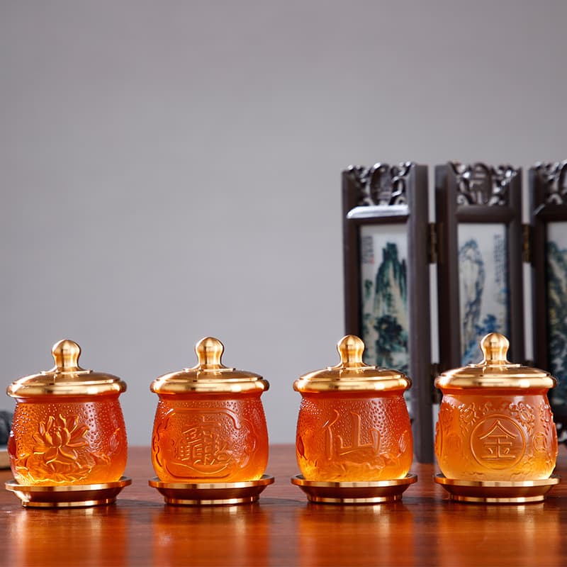 Factory Direct Small Water Offering Cup for Buddhist Altar, Guanyin Water Cup, Wealth God Home Use Lotus Cup for Deity Worship