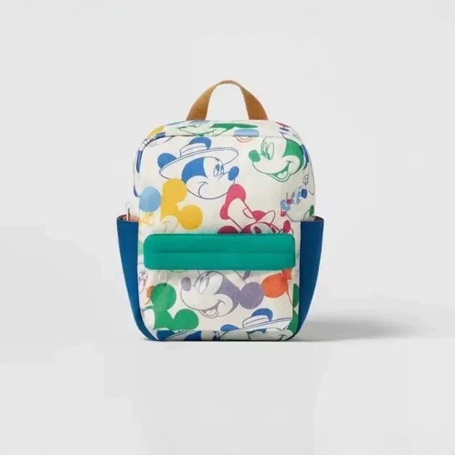 Cross-border Children's Bag Baby Toddler Mickey Mouse Green Print Backpack Schoolbag 1540238 009
