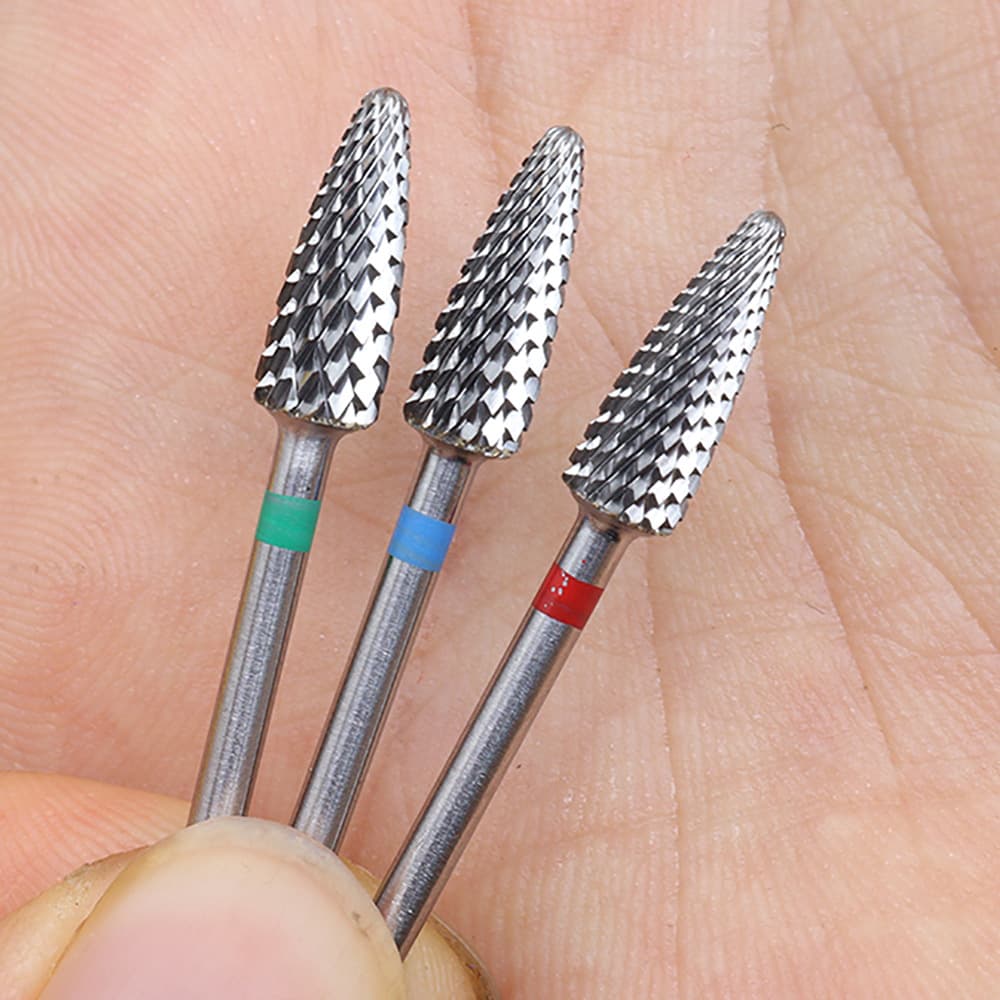 EasyNail classic corn head cross-tooth tungsten steel nail polishing head, sharp and durable, 2.35mm handle diameter