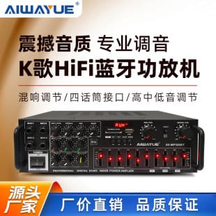 AV-MP326BT Custom KTV HiFi Bluetooth Amplifier Radio Dual Channel Amplifier Sound System All-in-One
