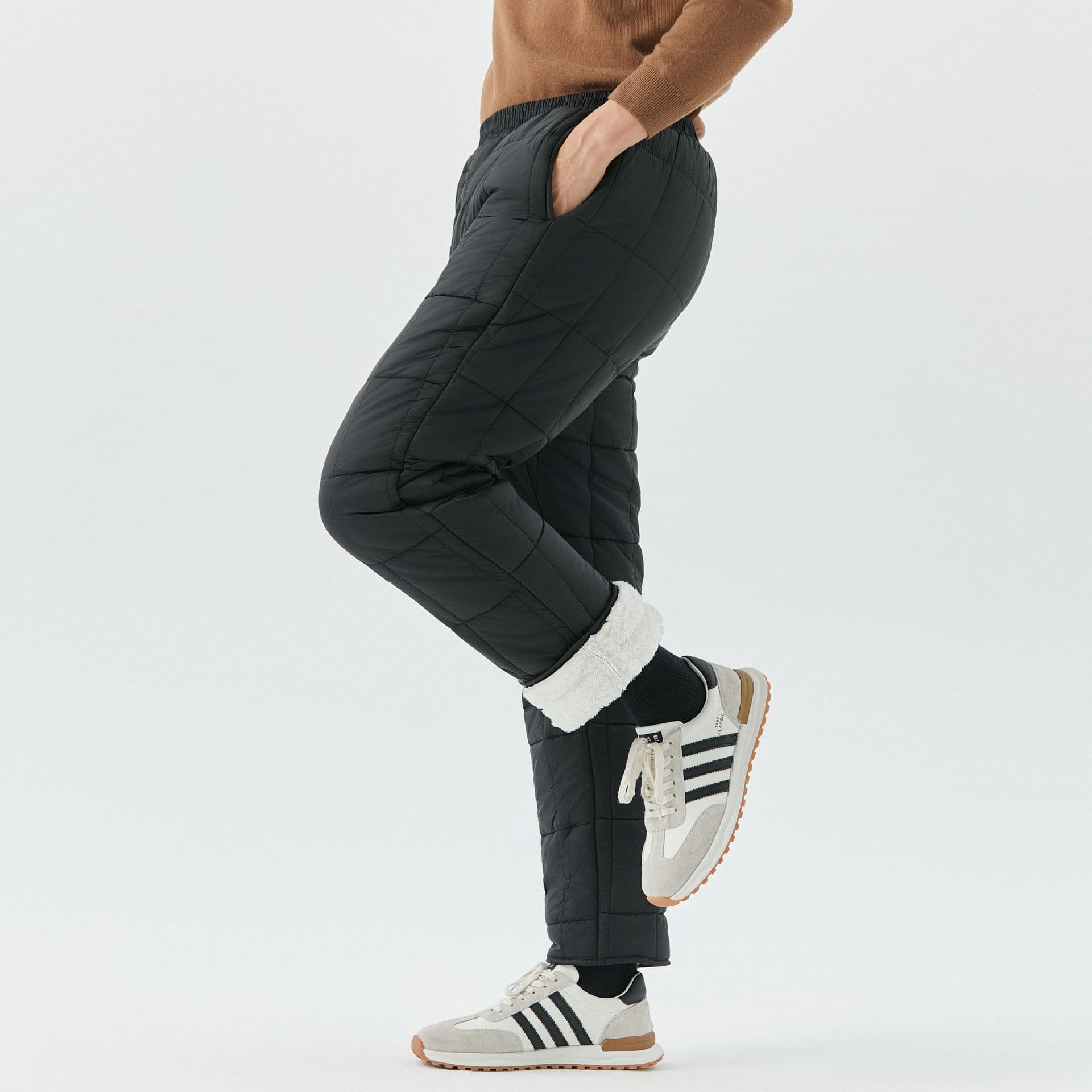 Factory Wholesale Men's Mid-Rise Thickened Fleece-Lined Cotton Pants, Plus Size, Youth Warm Cotton Pants 2328