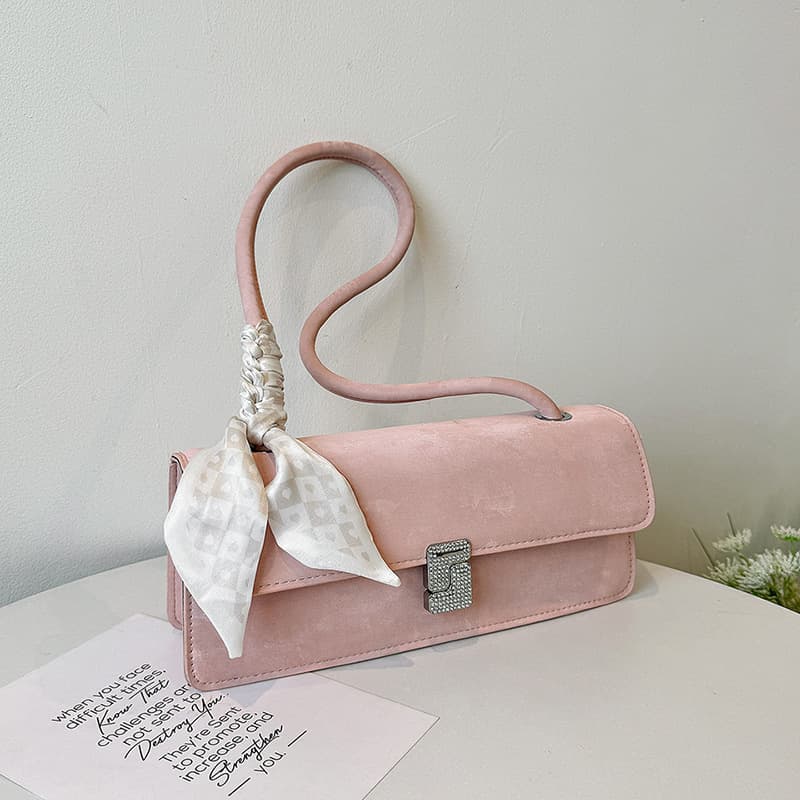 Trendy Silver Bag for Women 2024 New French Versatile Shoulder Underarm Bag Fashionable Handbag Baguette Bag French Style