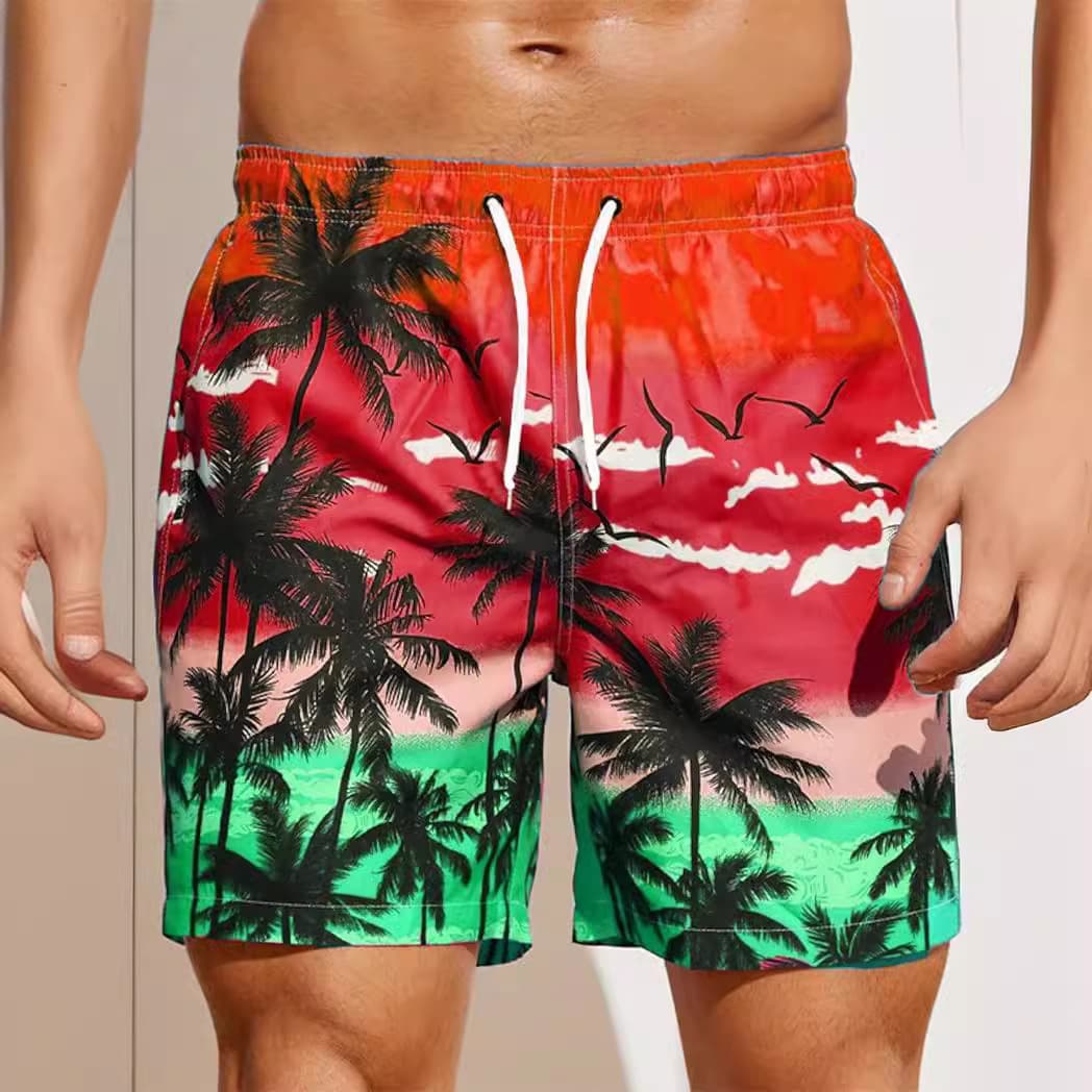 2024 Cross-border Europe and America Men's Loose Beach Shorts Summer Beach Surfing Shorts 3D Printed Cat Trendy Shorts