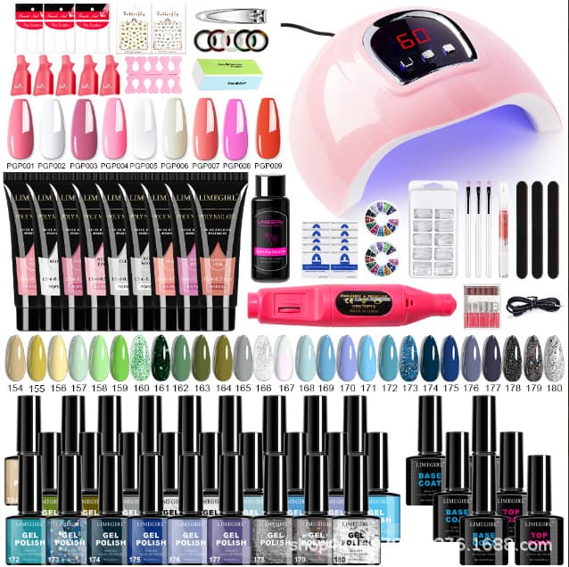 27/10/12 Solid Color Nail Polish Glue 4/9 Color Extension Glue Manicure Lamp Polishing Pen Shop Available Tool Package