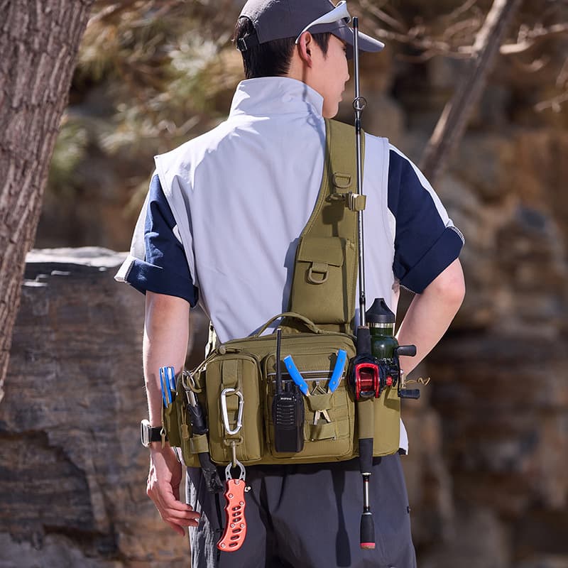 Lure Fishing Bag Multi-functional Waist Bag New Style Single Shoulder Crossbody Bag Lure Rod Bag Outdoor Equipment Fishing Gear Rod Bag