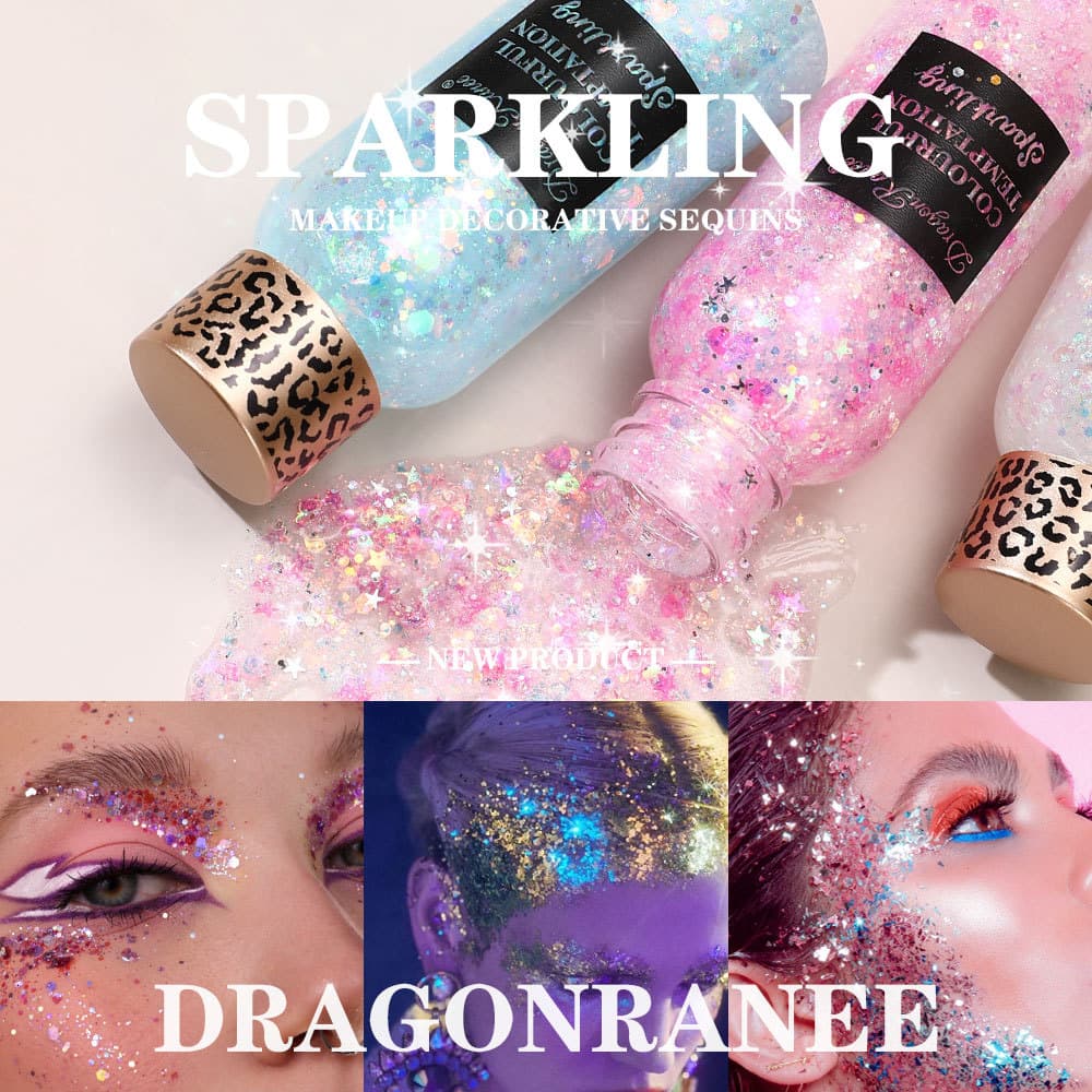 Cross-border sparkling eye makeup sequin gel eye shadow pearlescent highlight makeup liquid children stage performance liquid eye