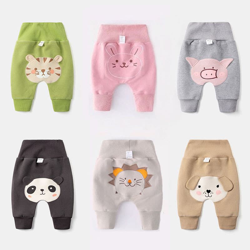 Baby Pure Cotton Spring Autumn Big PP Pants Boys Girls High Waist Belly Protection Pants Toddler PP Pants Breathable Autumn Winter Long Trousers
