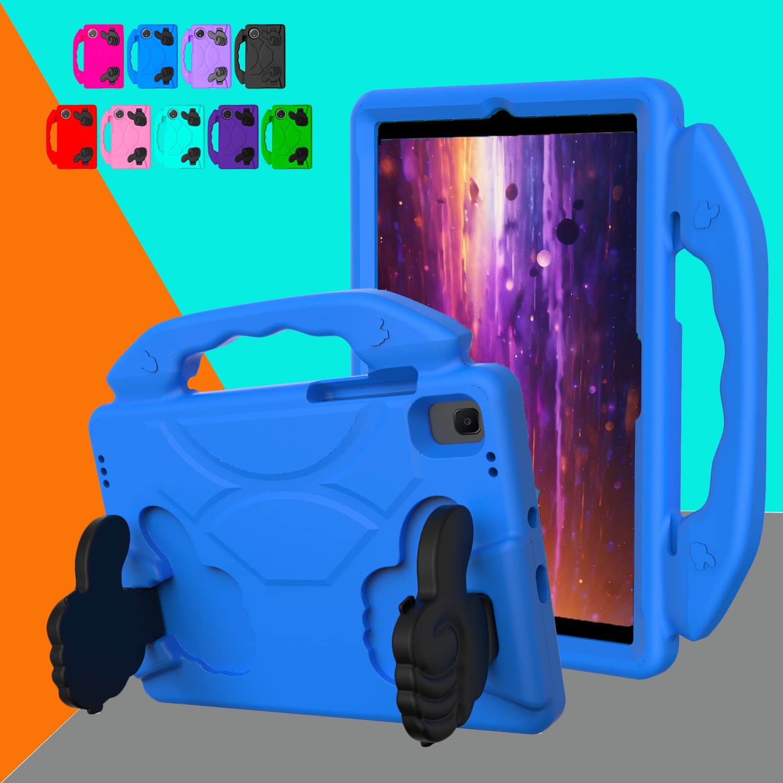 Anti-Fall Case for Children's Tablets Compatible with Tab A7 10.4 T500/T505 Thumb Shape Protective Cover Soft Shell EVA Material