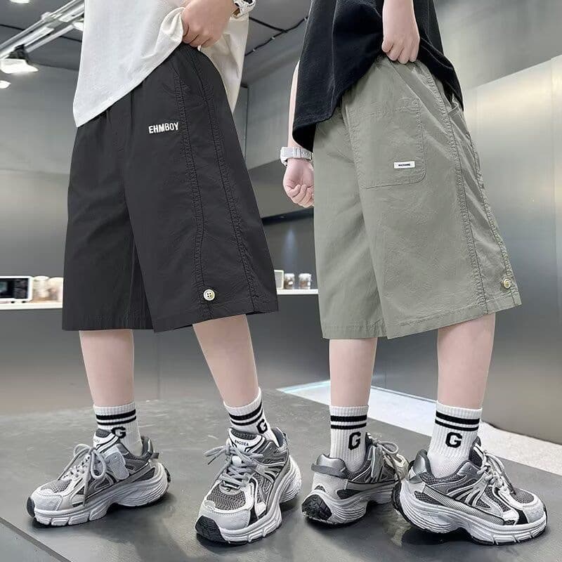Boys' Cargo Shorts Summer 2026 New Style Loose Fit Knee-Length Casual Shorts for Older Kids Trendy
