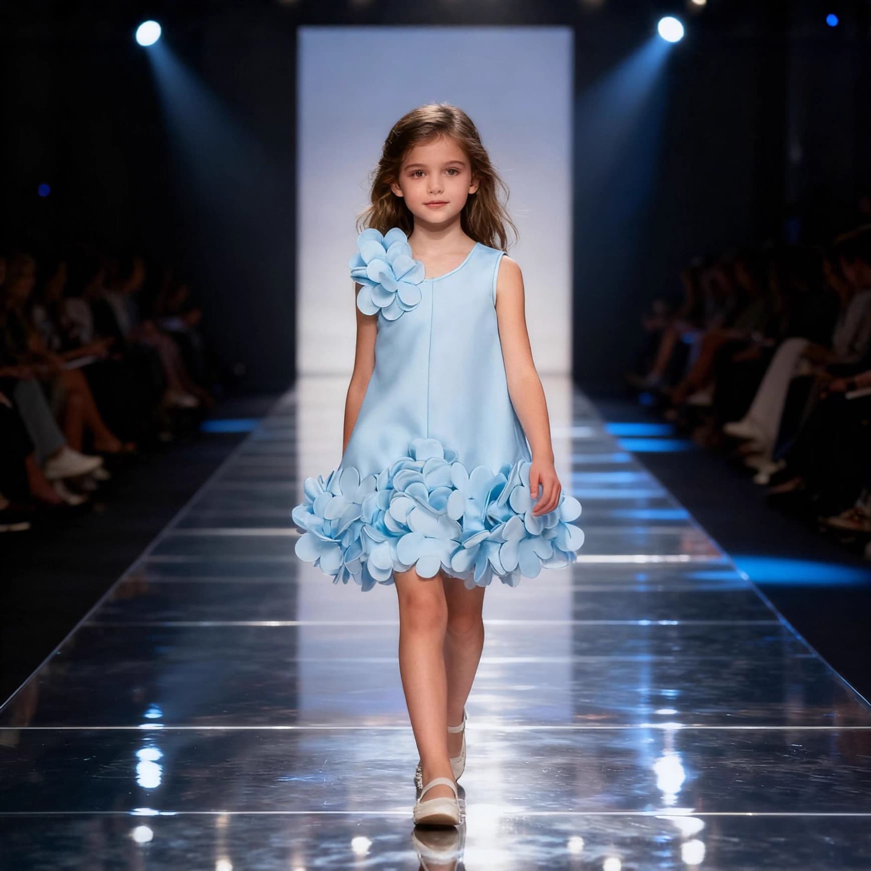 New Kids 3D Floral Dress Cute Little Girl Sleeveless Straight Princess Dress Sweet