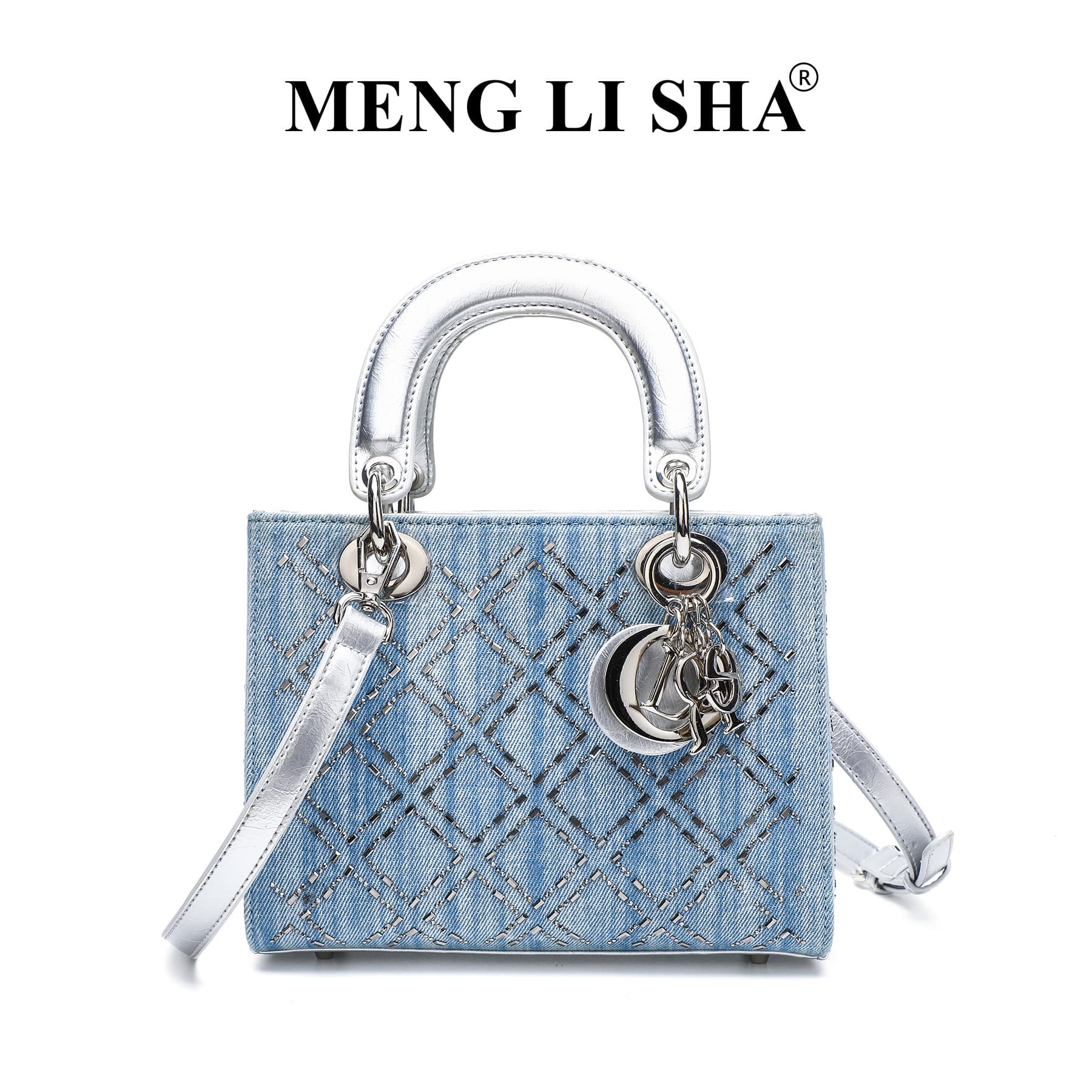 Cross-border 2026 New Denim Rhinestone Lady Dior Bag, Shoulder Crossbody Women's Bag, Premium Commuter Handheld Tote Bag