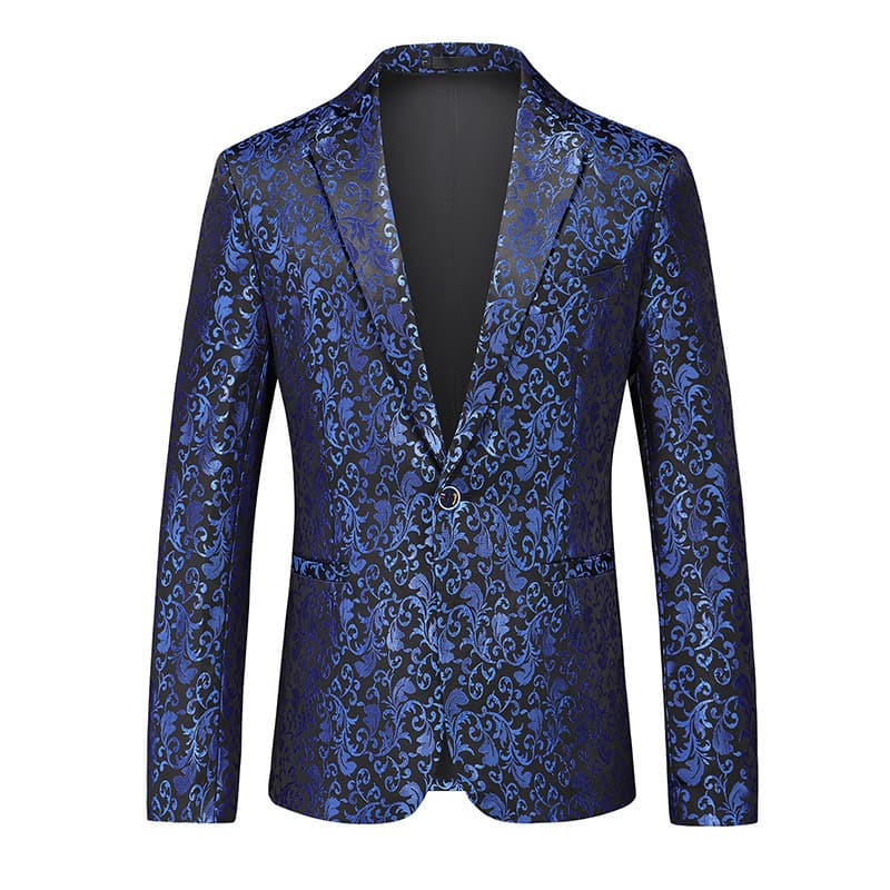 2026 New Spring/Autumn Fashion Men's Tuxedo Blazer Jacket Trendy Patterned Suit Jacket