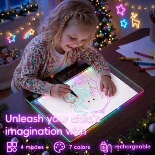 DIY Glowing Fluorescent Acrylic Board for Kids Drawing and Notes, LED Night Light, Reusable Drawing Board