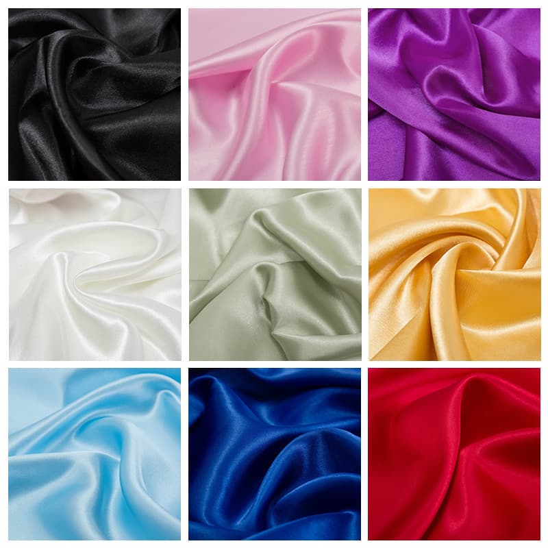 Satin fabric sateen silk-like gift box lining cloth, plain color silk fabric for background or stall use