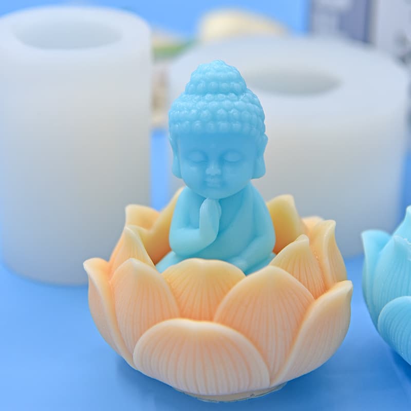 Buddha Statue Lotus Base Shape Silicone Mold Baking DIY Cake Mold Soap Fondant Candle Silicone Mold