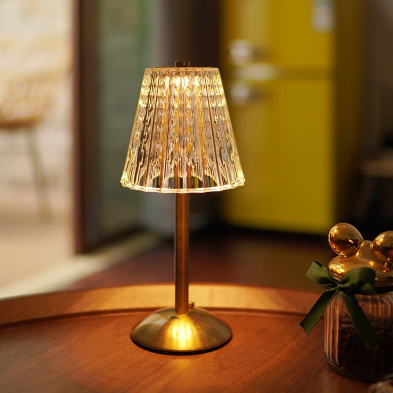 Crystal Retro Table Lamp Bedroom Nightstand Light Light Luxury Ambient Light Bedside Lamp Rechargeable Night Light Master Bedroom Premium Feel