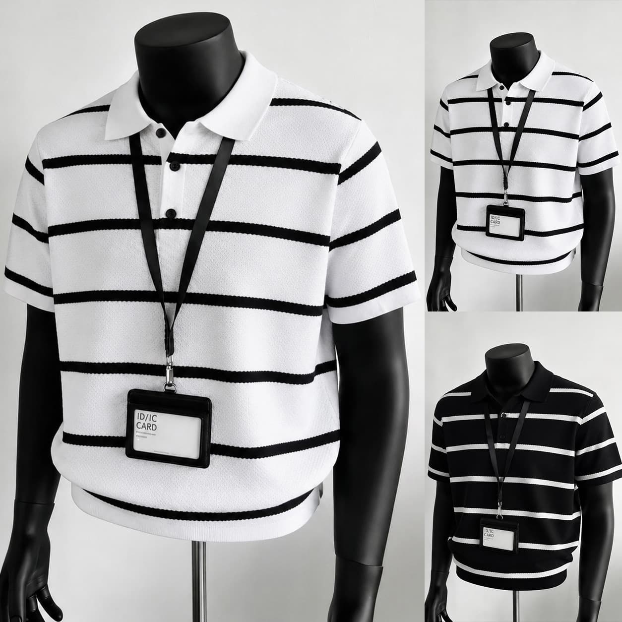 Polo Shirt Knit Short Sleeve Men Turn Down Collar Paul Stripe Old Money Style T-Shirt Ice Silk Summer Cross-Border Factory Wholesale