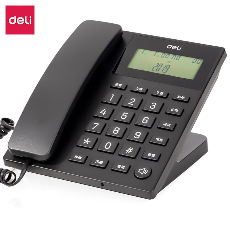 Deli 13560 telephone landline black caller ID corded landline telephone landline home company use