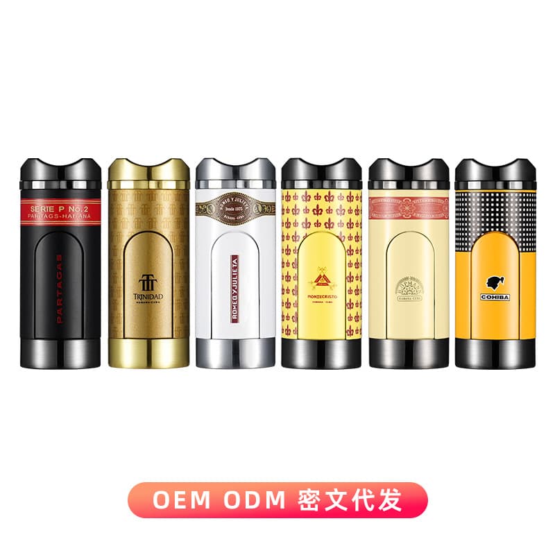 GUEVARA Cuban Cigar Lighter, Windproof Refillable Triple-Jet Flame, Portable Stylish Metal Lighter