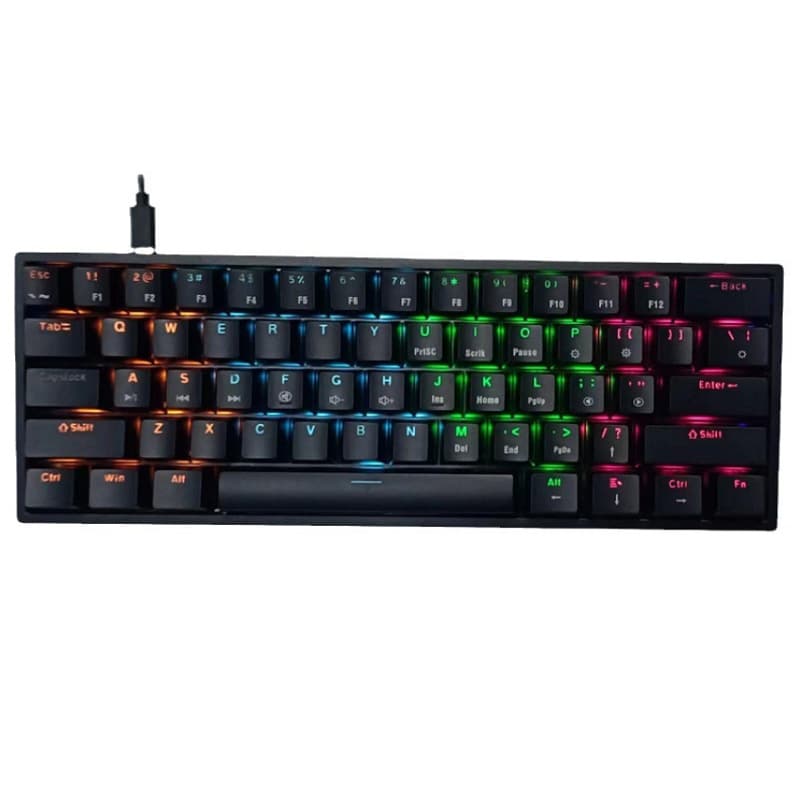 BAJEAL K101 True Mechanical Keyboard 61-Key Gaming Keyboard with Side Glow for Computer Gaming Amazon