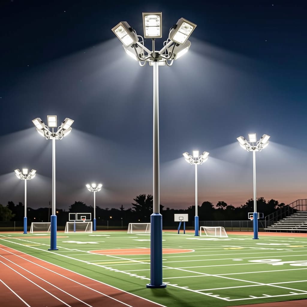 Outdoor high pole lights 6 meters 12 meters 15 meters 25 meters 30 meters basketball court tennis stadium medium high pole lights